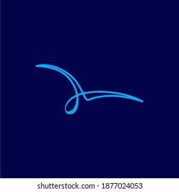 Simple Line Bird Flying Logo In A, V And L Letter