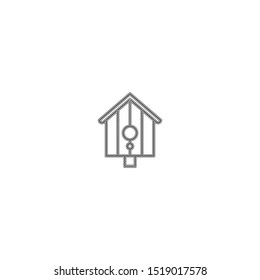 simple line bird house logo icon design