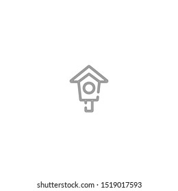 simple line bird house logo icon design