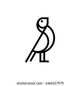 Simple line bird icon logo vector