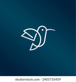 Simple line bird logo ,simple and cool bird logo