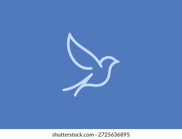Simple line bird logo for freedom, nature, or minimalist branding.