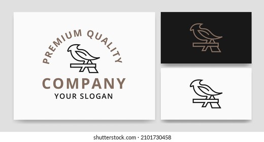 Simple Line Bird Nest Logo Design