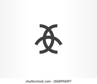 simple line and black curve concept logo design. Line circle design icon