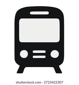 Simple Line Black Train Commute Public Transport Travel Icon Illustration