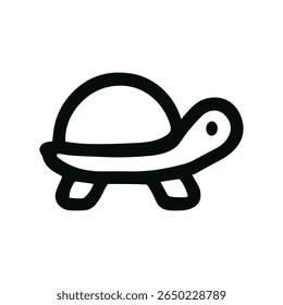 Linha simples tartaruga preta gráfico animal aquático mar réptil ícone