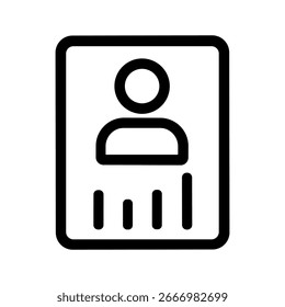 Einfache Linie Schwarz-Weiß Profil Identitätskarte Icon Design