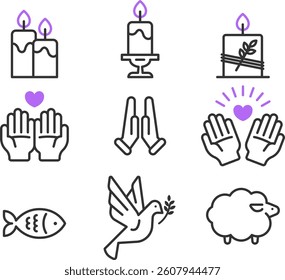 Simple Line Blessing Religious Icon