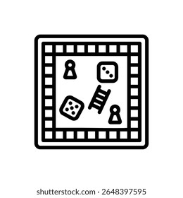 Simple line boardgame icon vector graphic