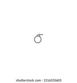 simple line bomb logo icon design