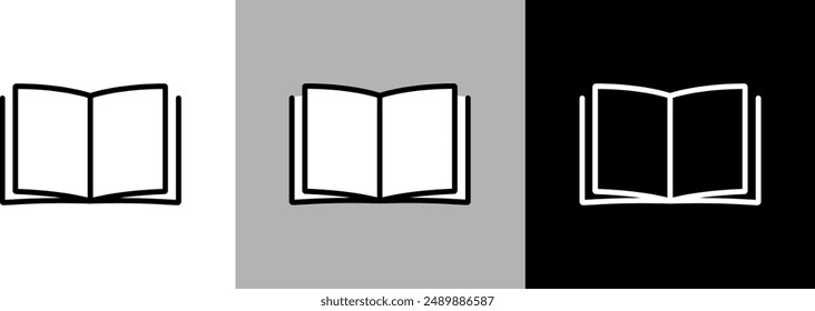 Simple line book vector icon.