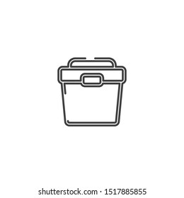 simple line box camping freezing logo icon design