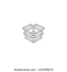 simple line box logo icon design