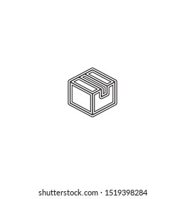simple line box logo icon design