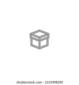 simple line box logo icon design