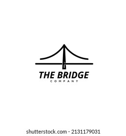 simple line bridge logo vector