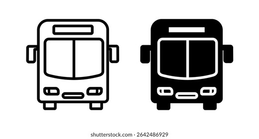 simple line bus icon vector