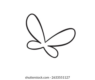 Simples linha borboleta rabiscar mão desenhado linha ícone conceito. Simples clipart linha borboleta. Ilustração vetorial