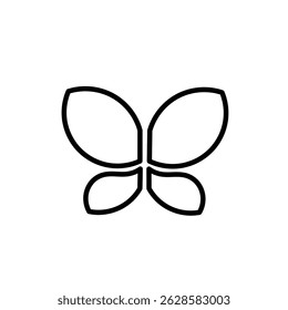 simple line butterfly logo. butterfly line illustration. minimalist line butterfly icon. simple butterfly line isolated on white background..