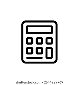 Simple Line Calculator Device for Accounting and Business Finance Icon