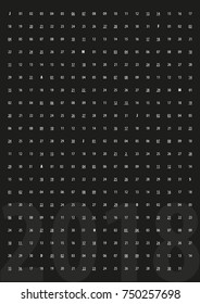 Simple line Calendar template for 2018 on black Background. Week starts from Sunday. 