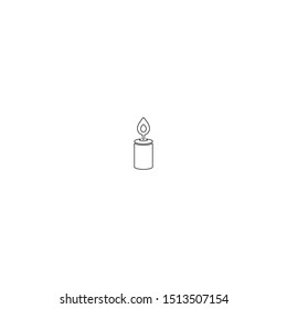 simple line candle light logo icon design