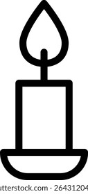 Simple Line Candle Symbol in Black
