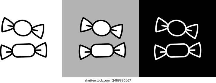 Simple line candy vector icon.