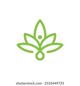 Logotipo de hoja de cannabis de línea simple
