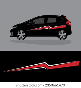 Simple line of car side ribbon and wrap sticker design. Auto vinyl decal template.