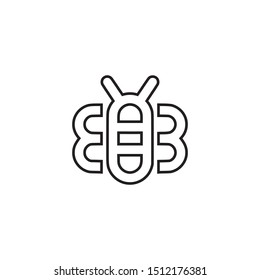 simple line cartoon bee logo icon design