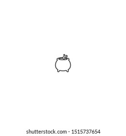 simple line cauldron logo icon design