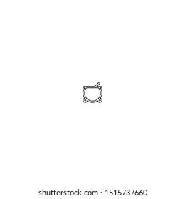 simple line cauldron logo icon design
