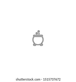 simple line cauldron logo icon design