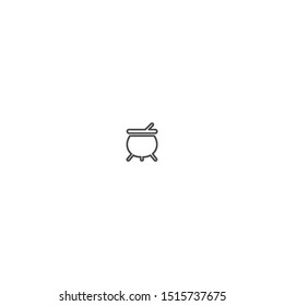 simple line cauldron logo icon design