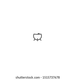 simple line cauldron logo icon design