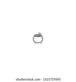 simple line cauldron logo icon design