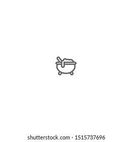 simple line cauldron logo icon design