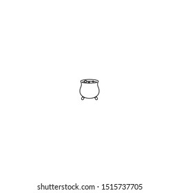 simple line cauldron logo icon design