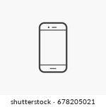 Simple Line of Cell Phone Vector Icon