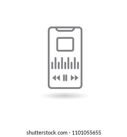 Simple Line of Cell Phone Vector Icon