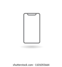 Simple Line of Cell Phone Vector Icon