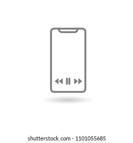 Simple Line of Cell Phone Vector Icon
