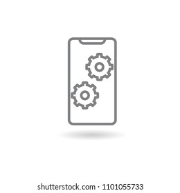 Simple Line of Cell Phone Vector Icon