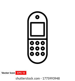 Simple Line of Cell Phone Vector Icon.
