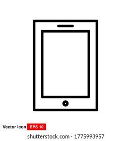 Simple Line of Cell Phone Vector Icon.