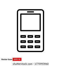 Línea simple del icono vector de teléfono celular.