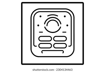 Línea simple del icono del vector del teléfono celular,Icono de línea del teléfono móvil,Conjunto de símbolos del contorno del teléfono inteligente del vector