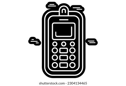 Simple Line of Cell Phone Vector Icon,Mobile Phone Line Icon,Vector Smart Phone Outline Icon Symbol Set