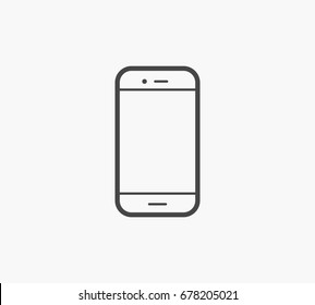 Simple Line Of Cell Phone Vector Icon